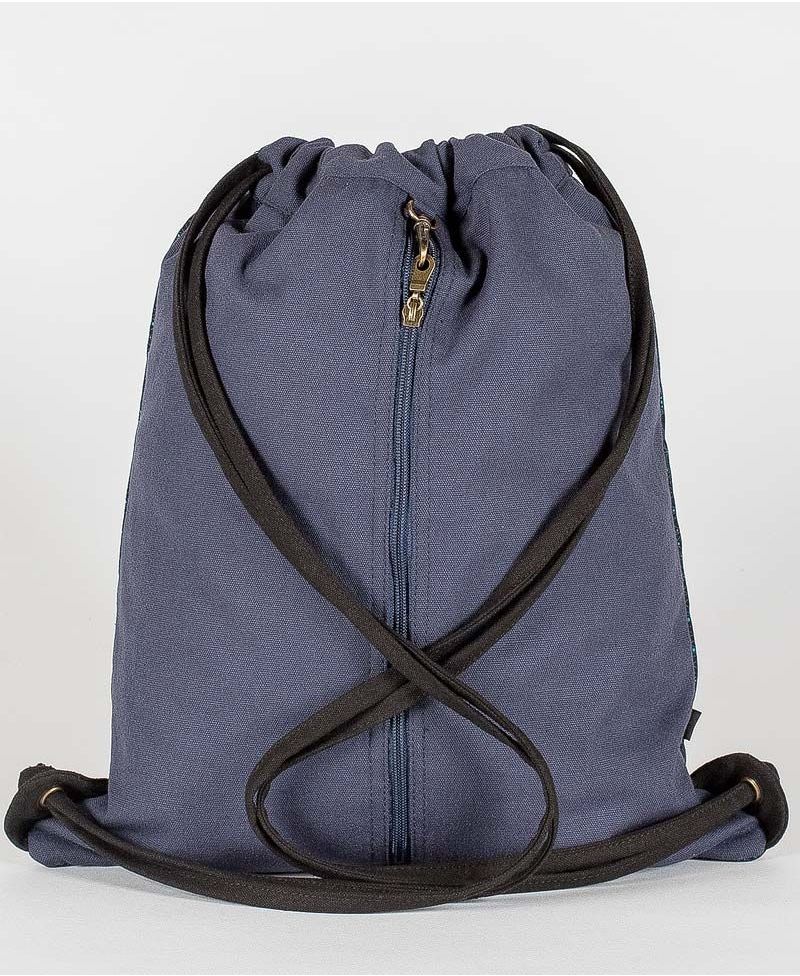 Seeds Drawstring Backpack ➟ Black & Blue