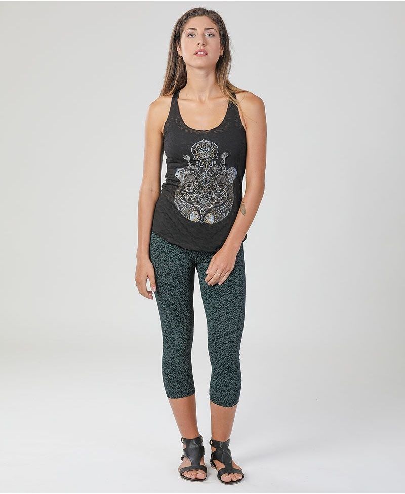 Hamsa Top ➟ Black Burnout