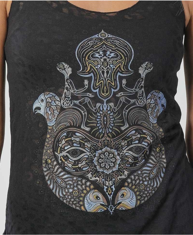 Hamsa Top ➟ Black Burnout