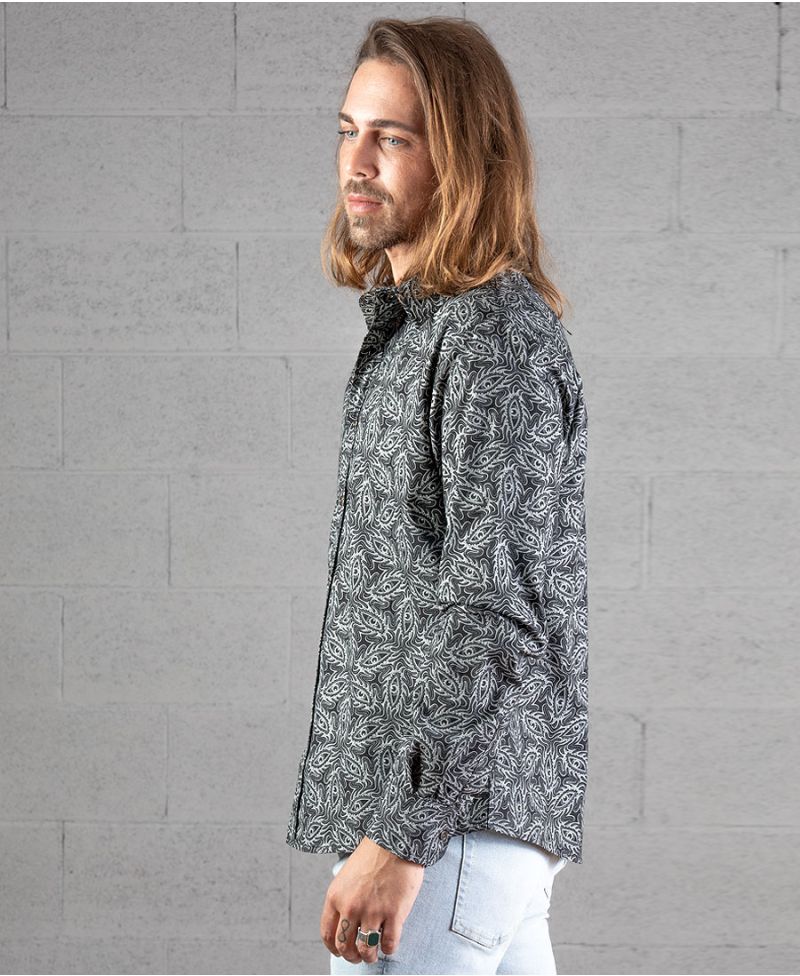 Eyesee Long Button Shirt ➟ Black