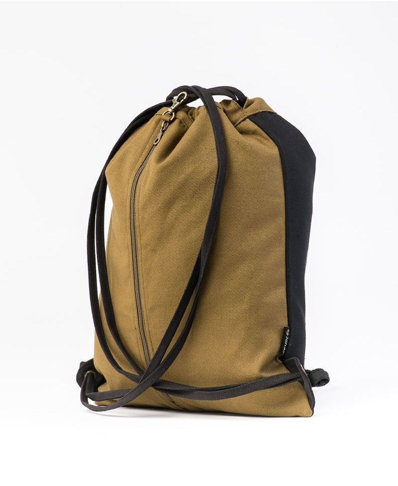 Uhloo Drawstring Backpack ➟ Black & Khaki
