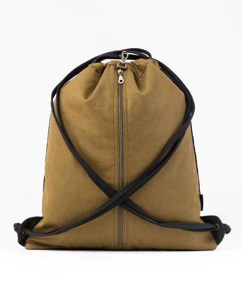 Uhloo Drawstring Backpack ➟ Black & Khaki