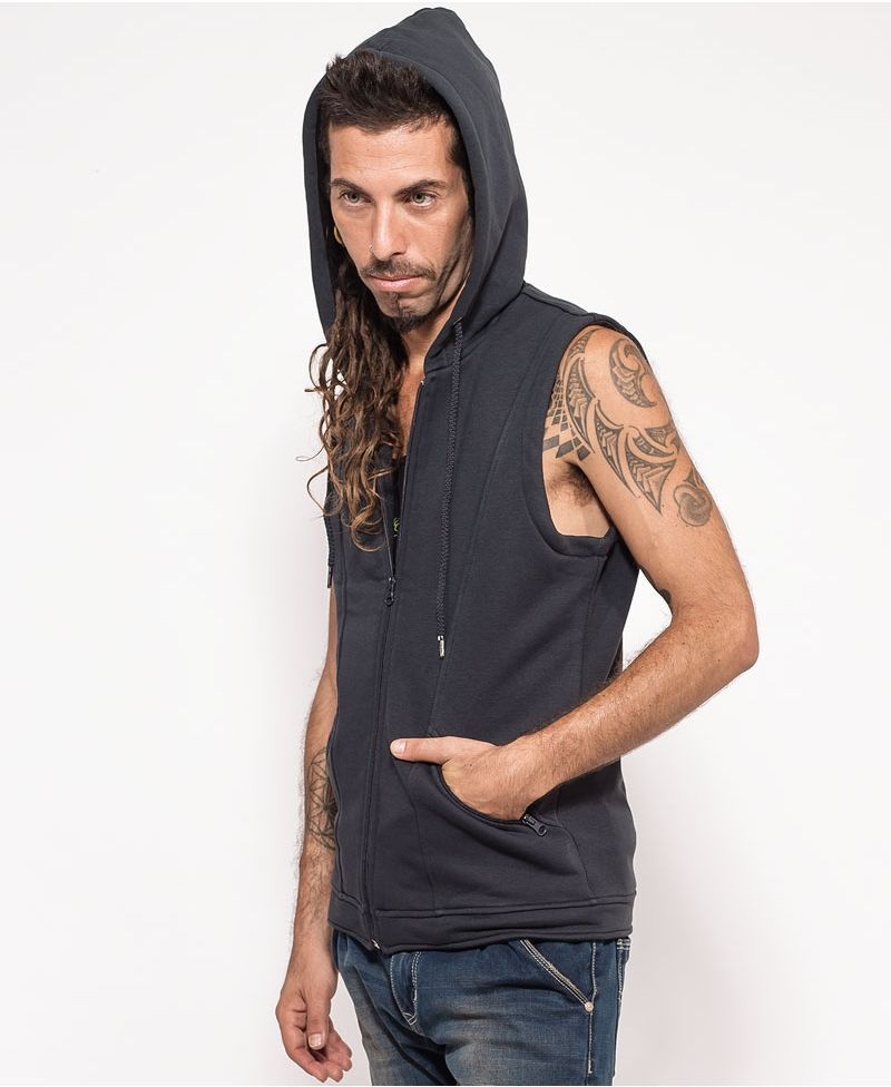 Trishula Hooded Vest ➟ Grey