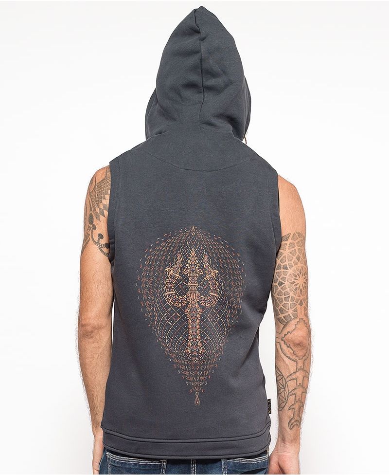 psychedelic clothing mens vest tribal trishul