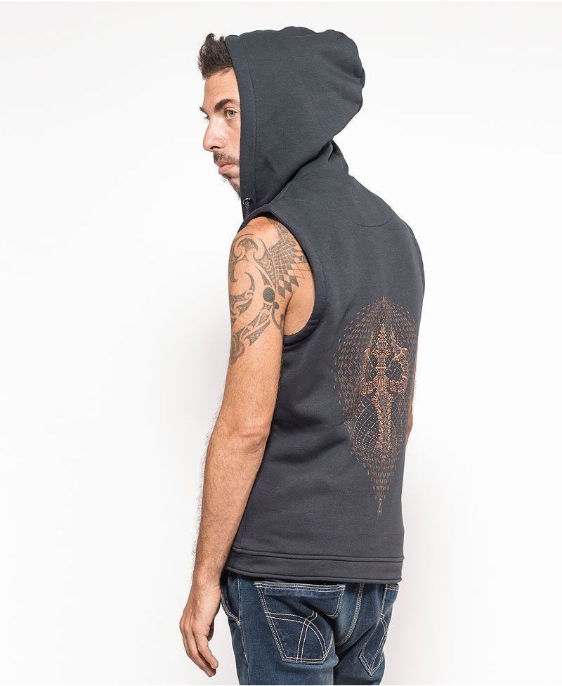 Trishula Hooded Vest ➟ Grey