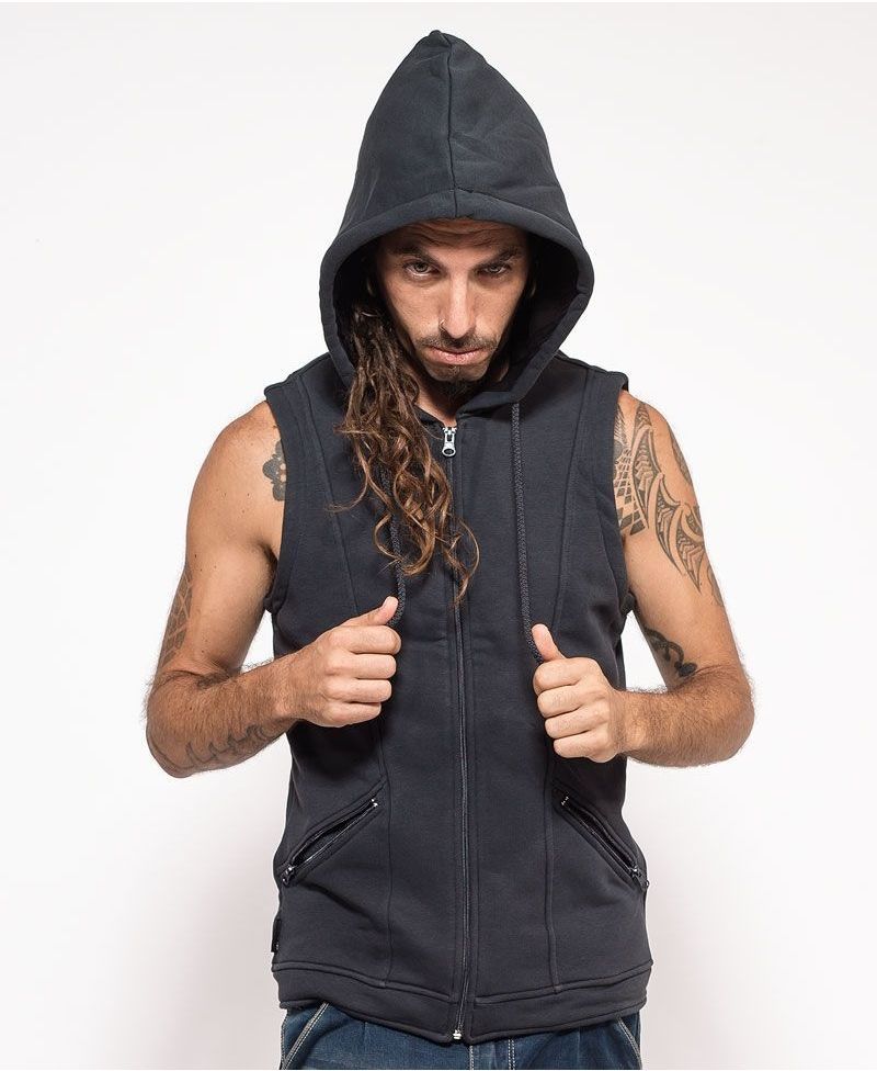 Trishula Hooded Vest ➟ Grey