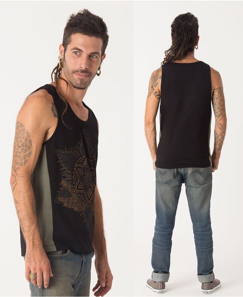 Anahata Tank Top ➟ Green + Black