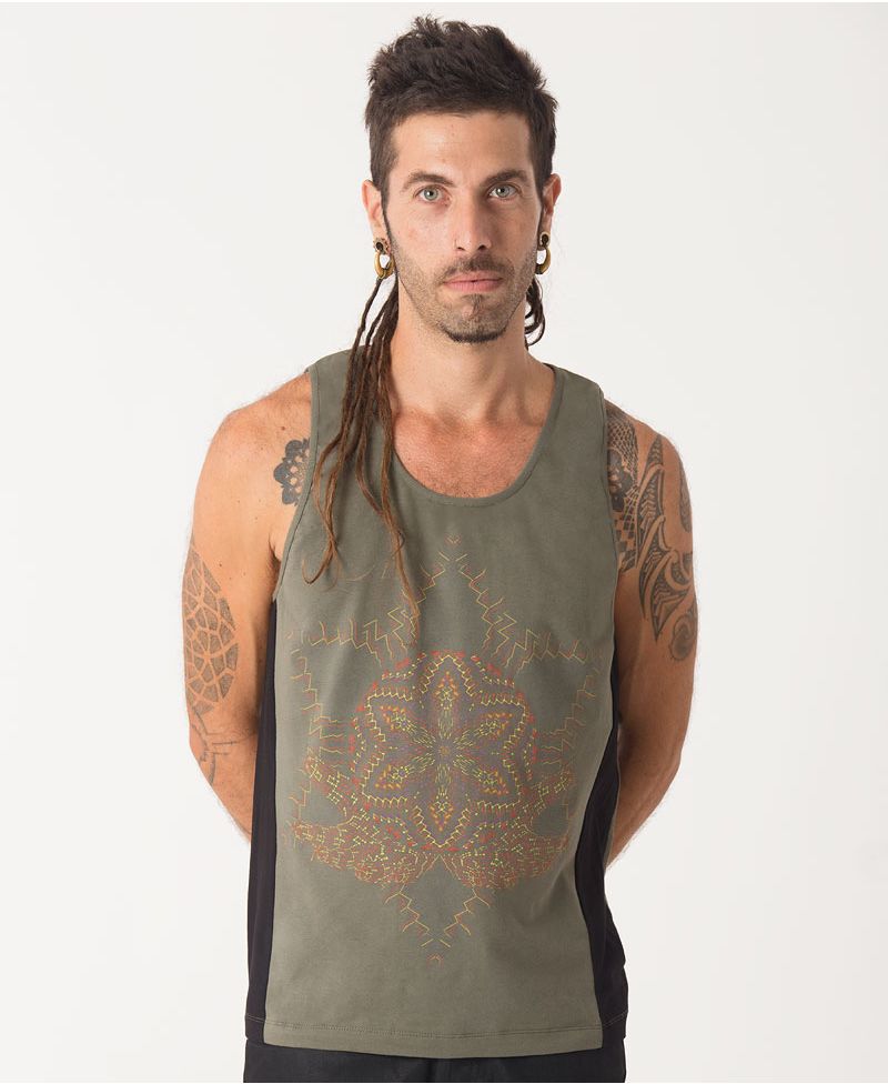 Anahata Tank Top ➟ Green + Black