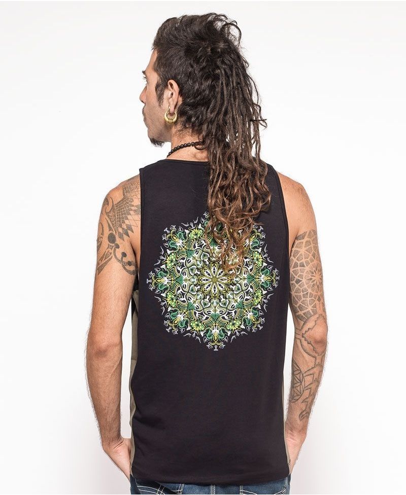 Lotusika Tank Top ➟ Green + Black