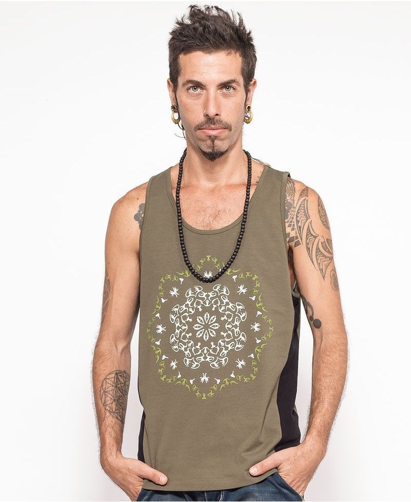 Lotusika Tank Top ➟ Green + Black