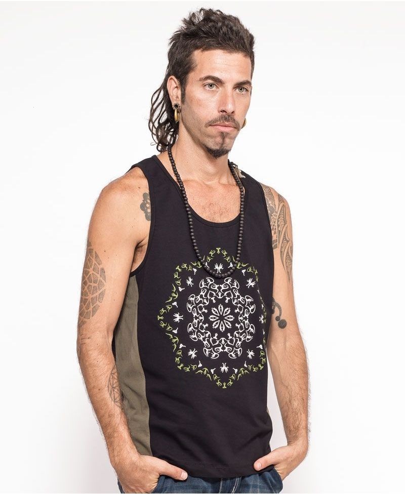 Lotusika Tank Top ➟ Green + Black