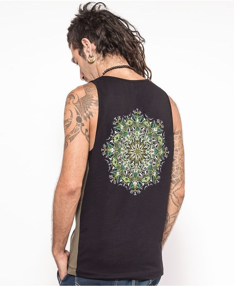 Lotusika Tank Top ➟ Green + Black