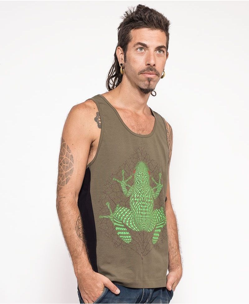 Sapo Kambô Tank Top ➟ Green + Black