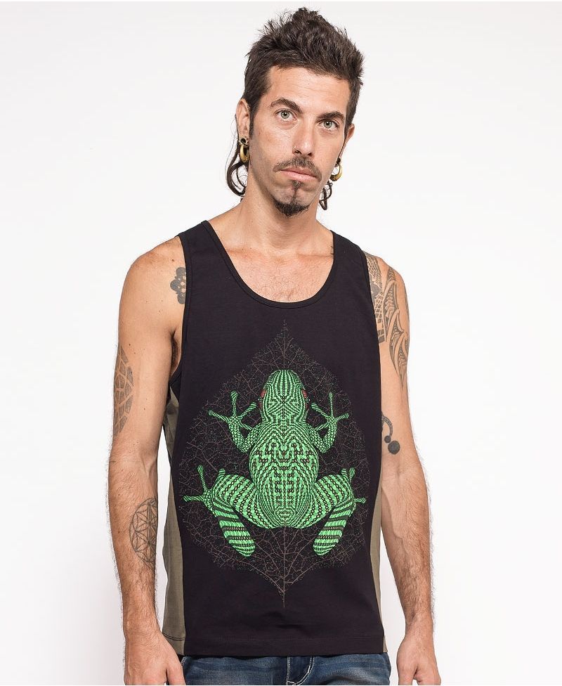 Sapo Kambô Tank Top ➟ Green + Black