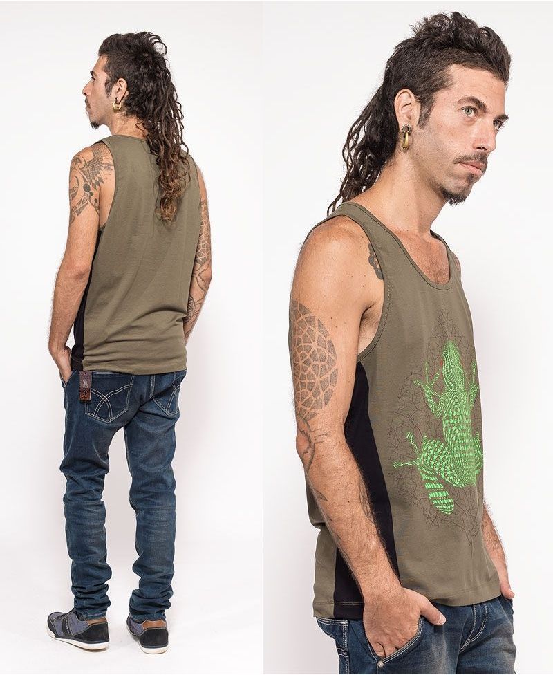Sapo Kambô Tank Top ➟ Green + Black