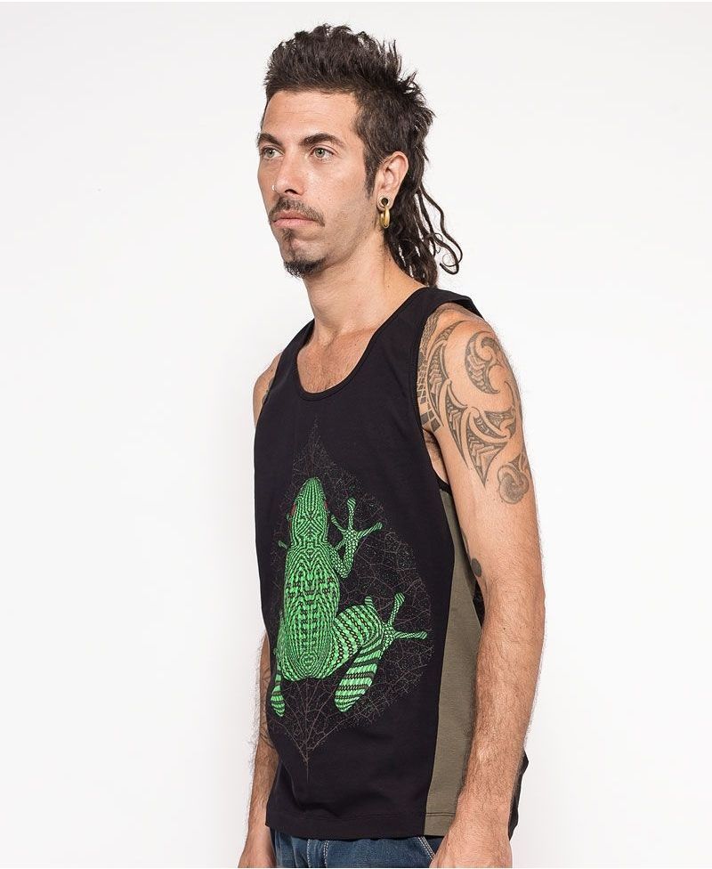 Sapo Kambô Tank Top ➟ Green + Black