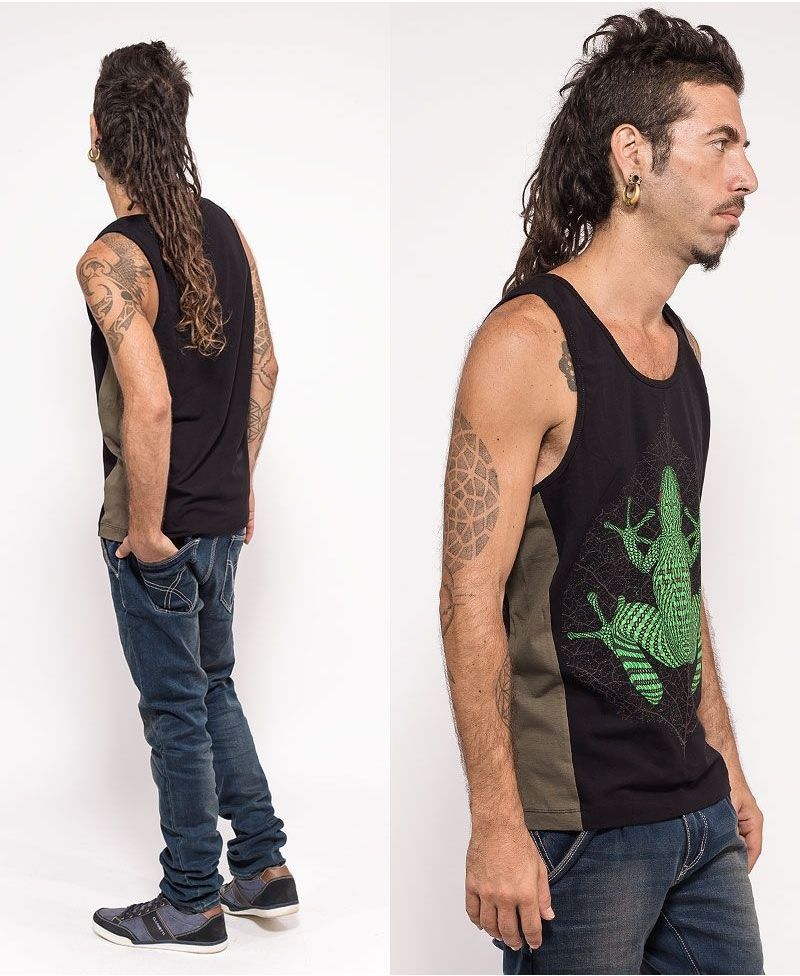 Sapo Kambô Tank Top ➟ Green + Black