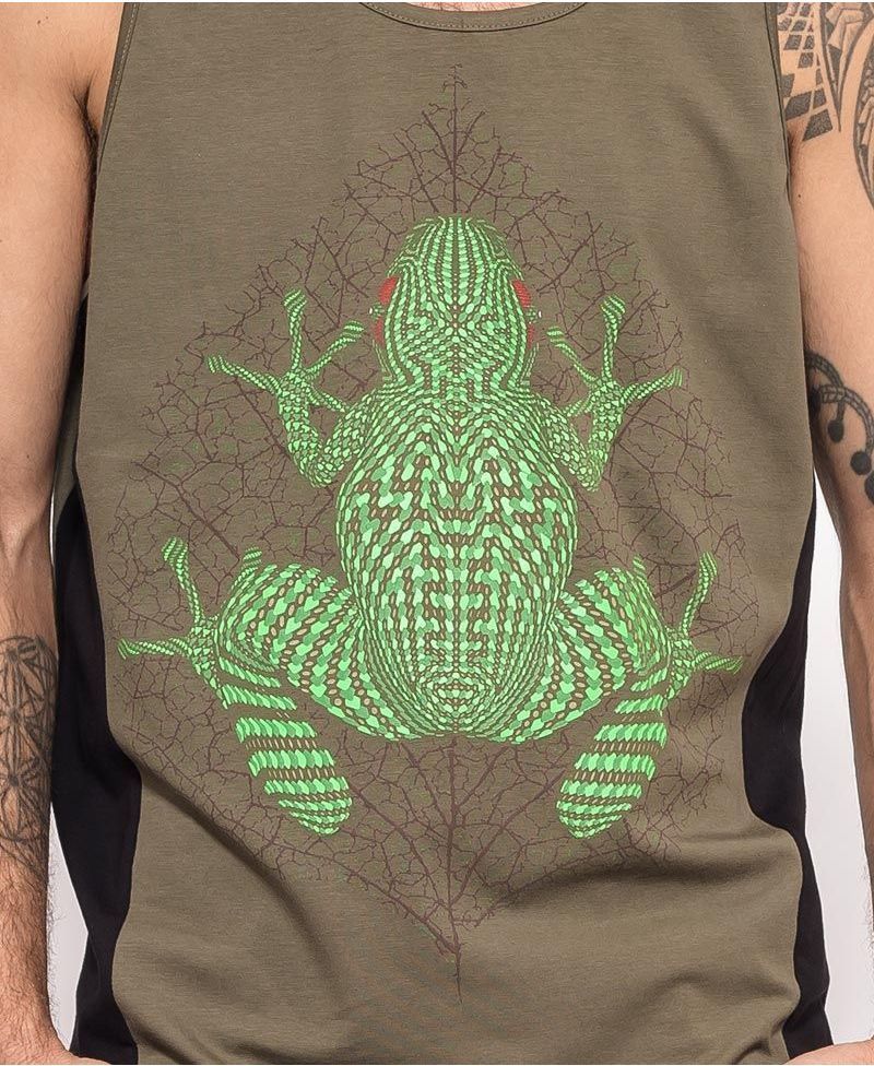 Sapo Kambô Tank Top ➟ Green + Black