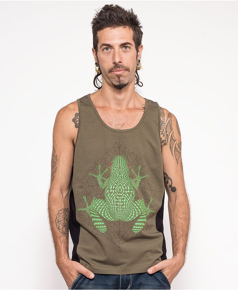 Sapo Kambô Tank Top ➟ Green + Black
