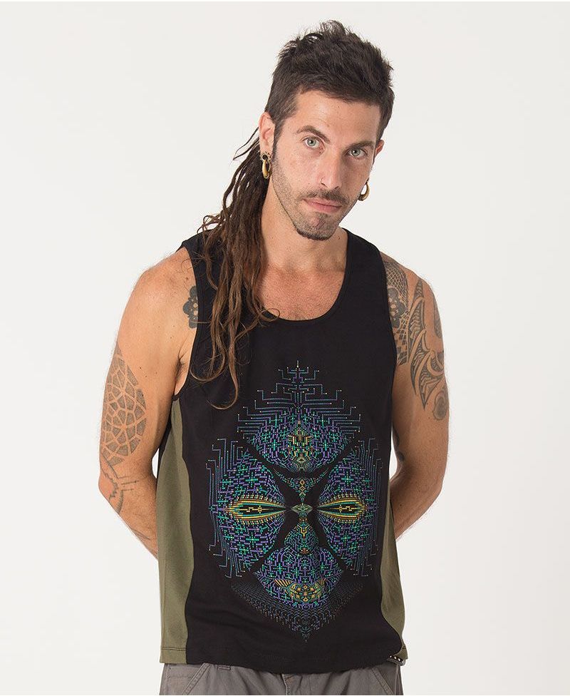 Sikuli Tank Top ➟ Black + Green