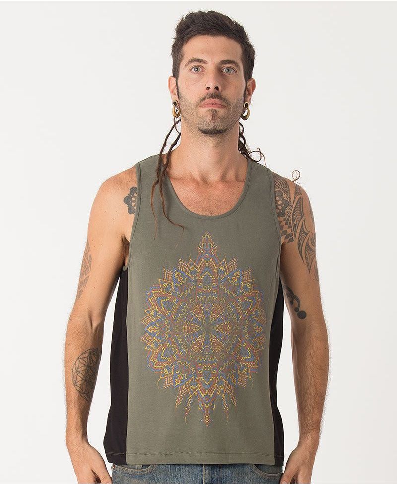 Mexica Tank Top ➟ Green + Black