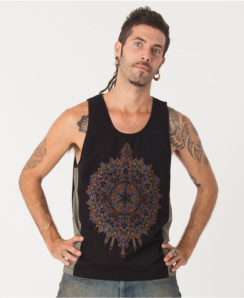 Mexica Tank Top ➟ Green + Black