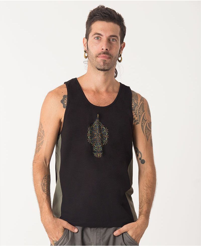 Peyote Tank Top ➟ Black + Green