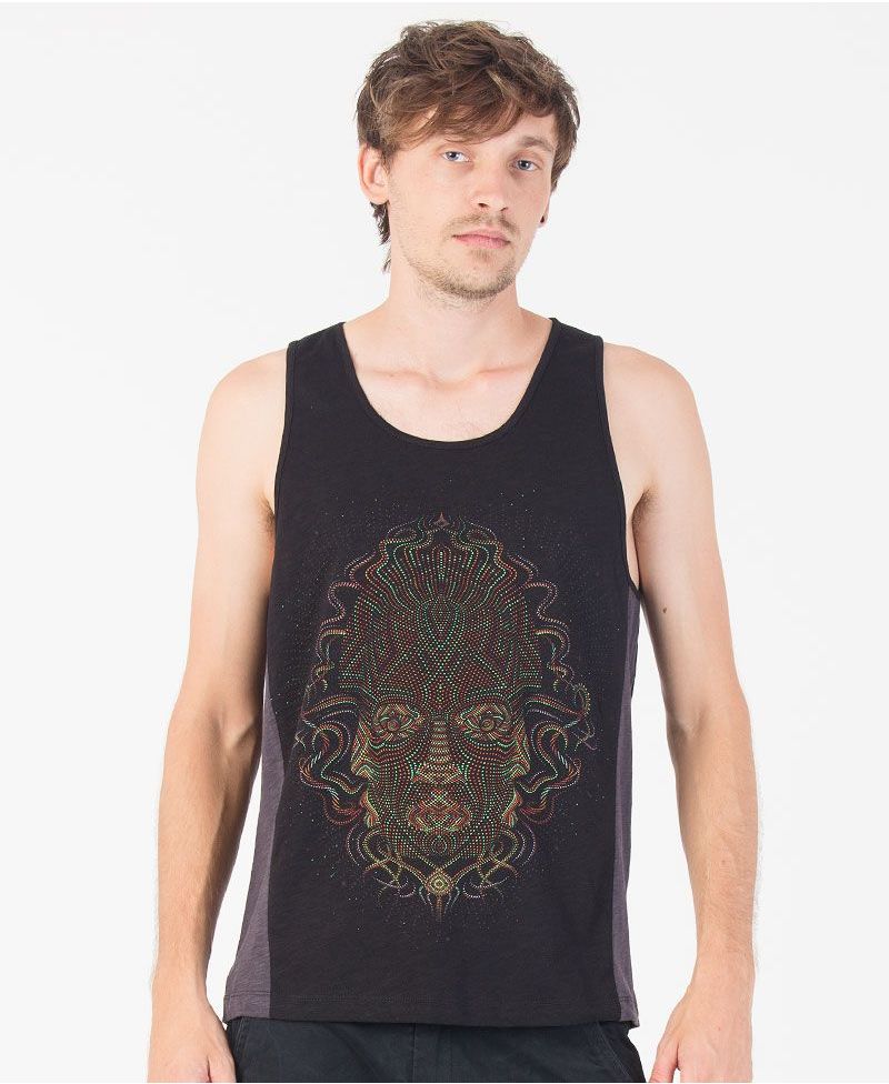 TriMurti Tank Top ➟ Grey + Black