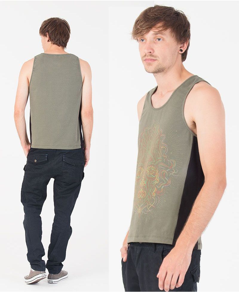 TriMurti Tank Top ➟ Green + Black