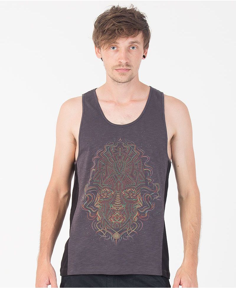 TriMurti Tank Top ➟ Grey + Black