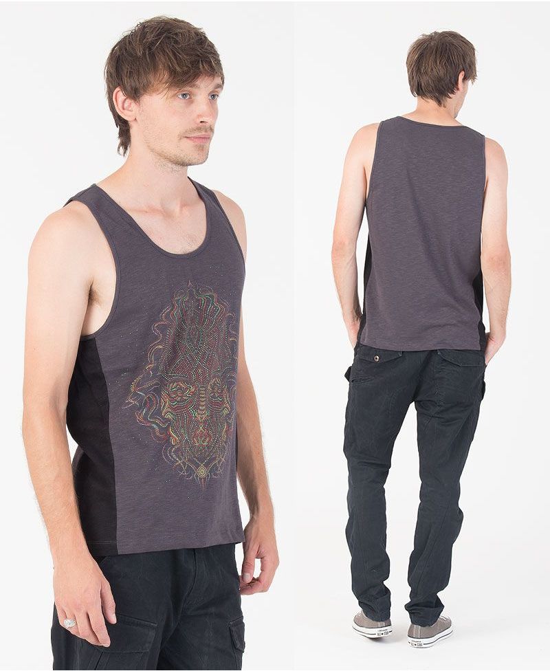 TriMurti Tank Top ➟ Grey + Black