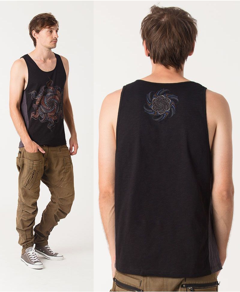 Vortex Tank Top ➟ Grey + Black