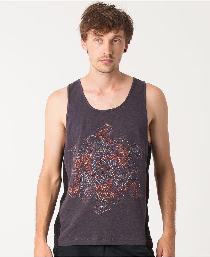 Vortex Tank Top ➟ Grey + Black
