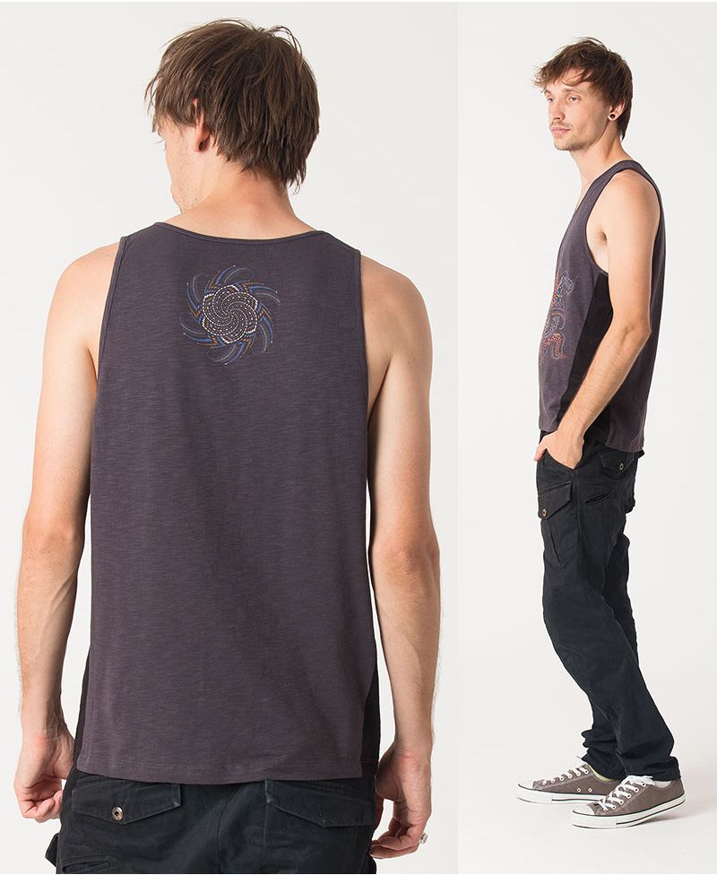 Vortex Tank Top ➟ Grey + Black