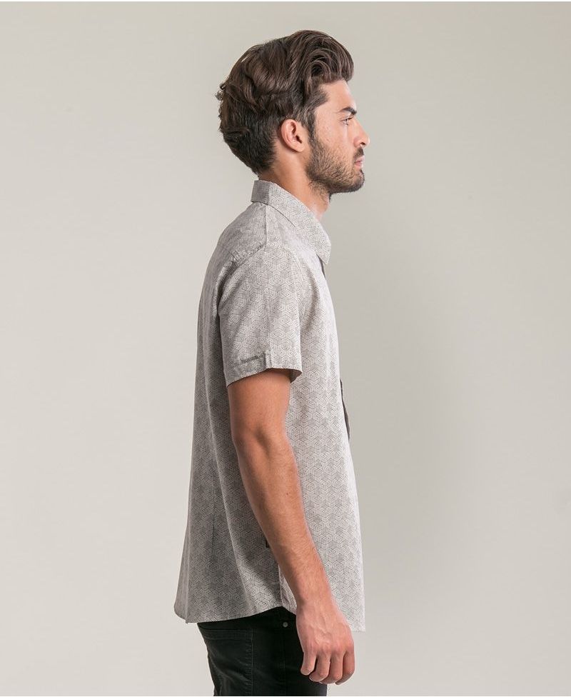 Kubic Button Shirt ➟ Light Grey