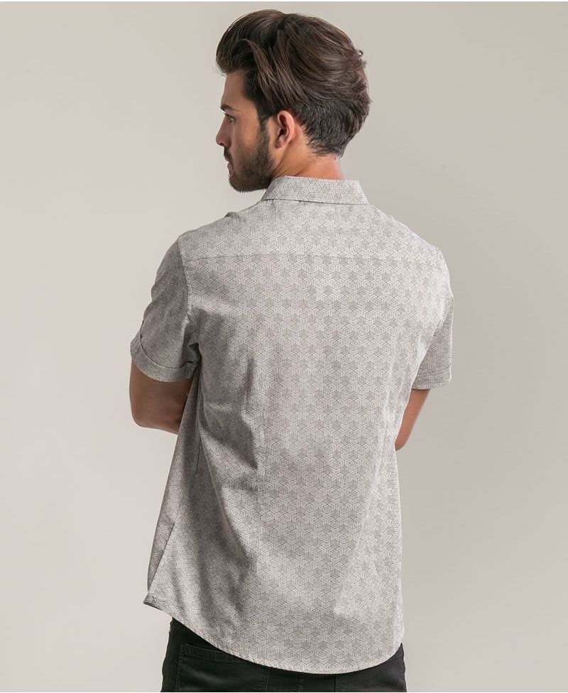 Kubic Button Shirt ➟ Light Grey