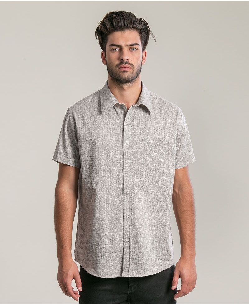 Kubic Button Shirt ➟ Light Grey