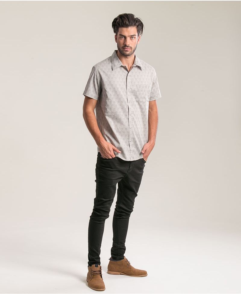 Kubic Button Shirt ➟ Light Grey