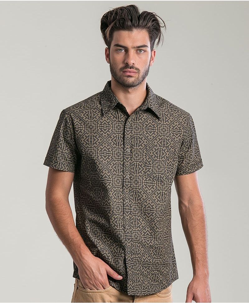 psychedelic clothing mens button up shirts hexagon
