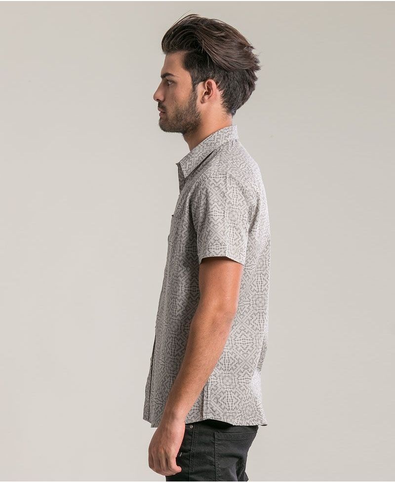 Hexit Button Shirt ➟ Light Grey