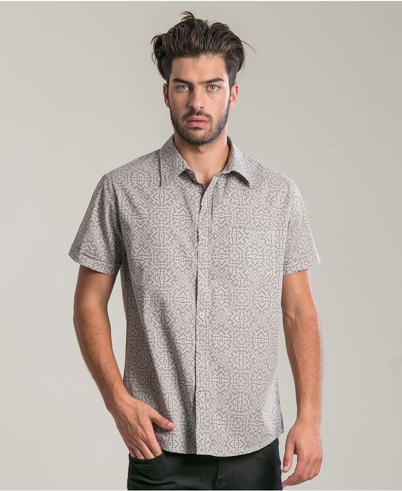 Hexit Button Shirt ➟ Light Grey