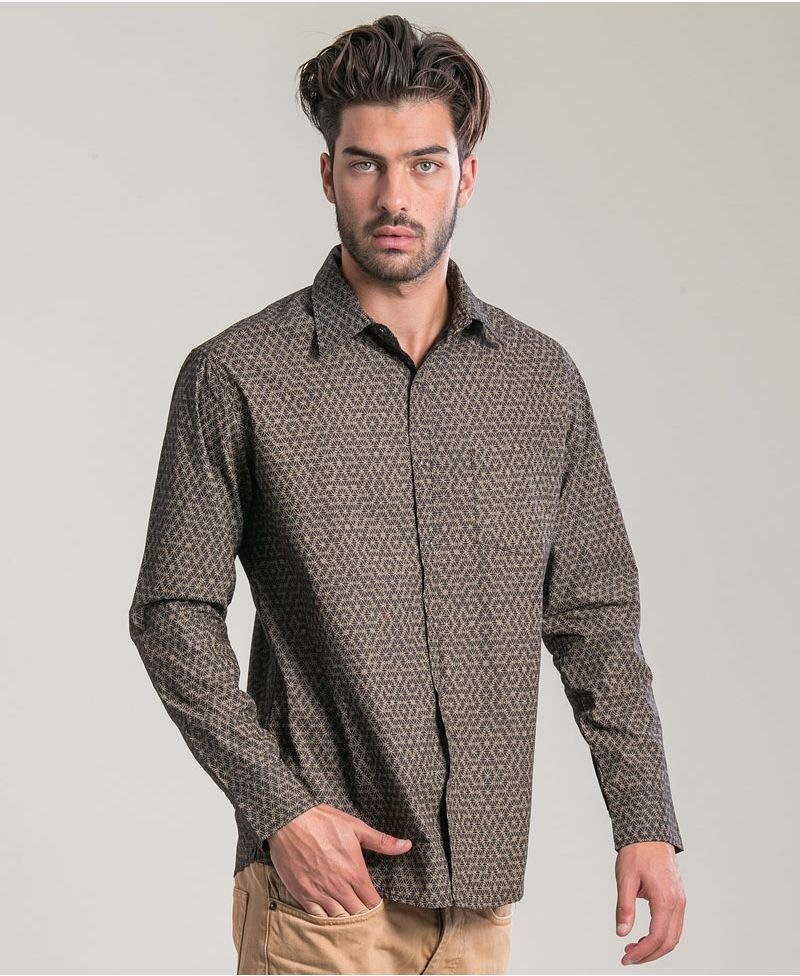 Seeds Long Button Shirt ➟ Black