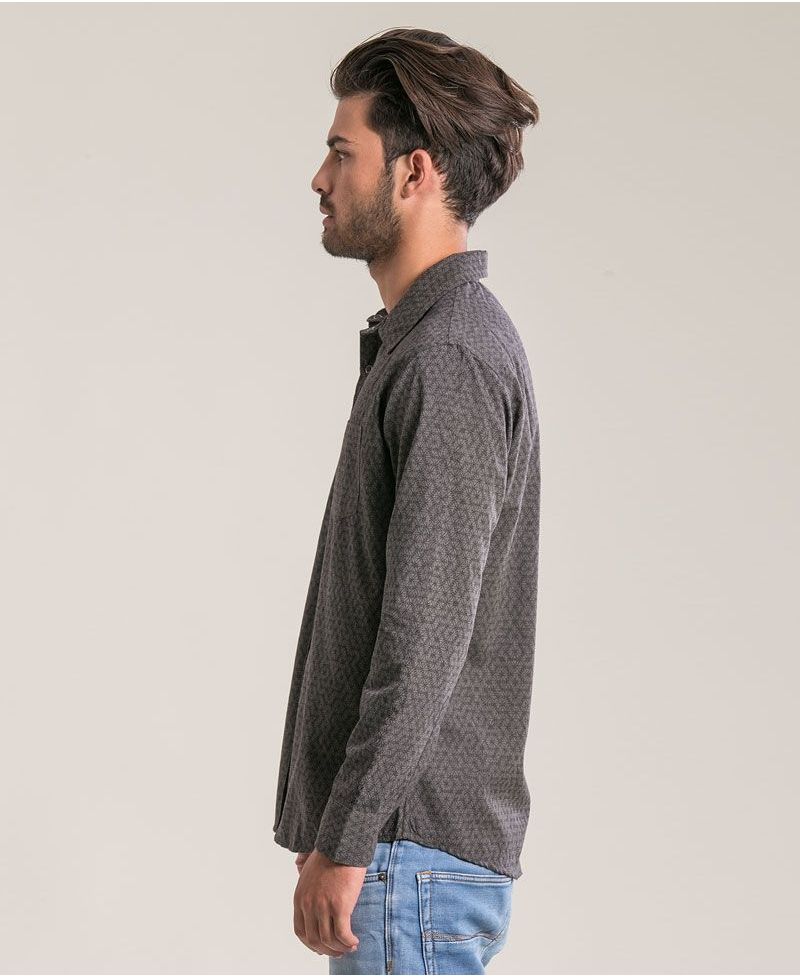 Seeds Long Button Shirt ➟ Grey