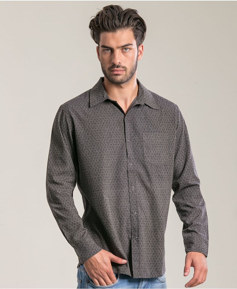 Seeds Long Button Shirt ➟ Grey