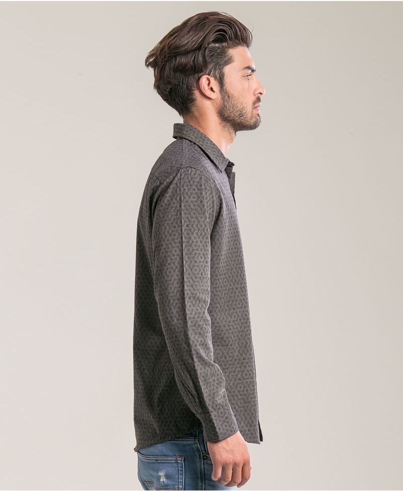 Seeds Long Button Shirt ➟ Grey