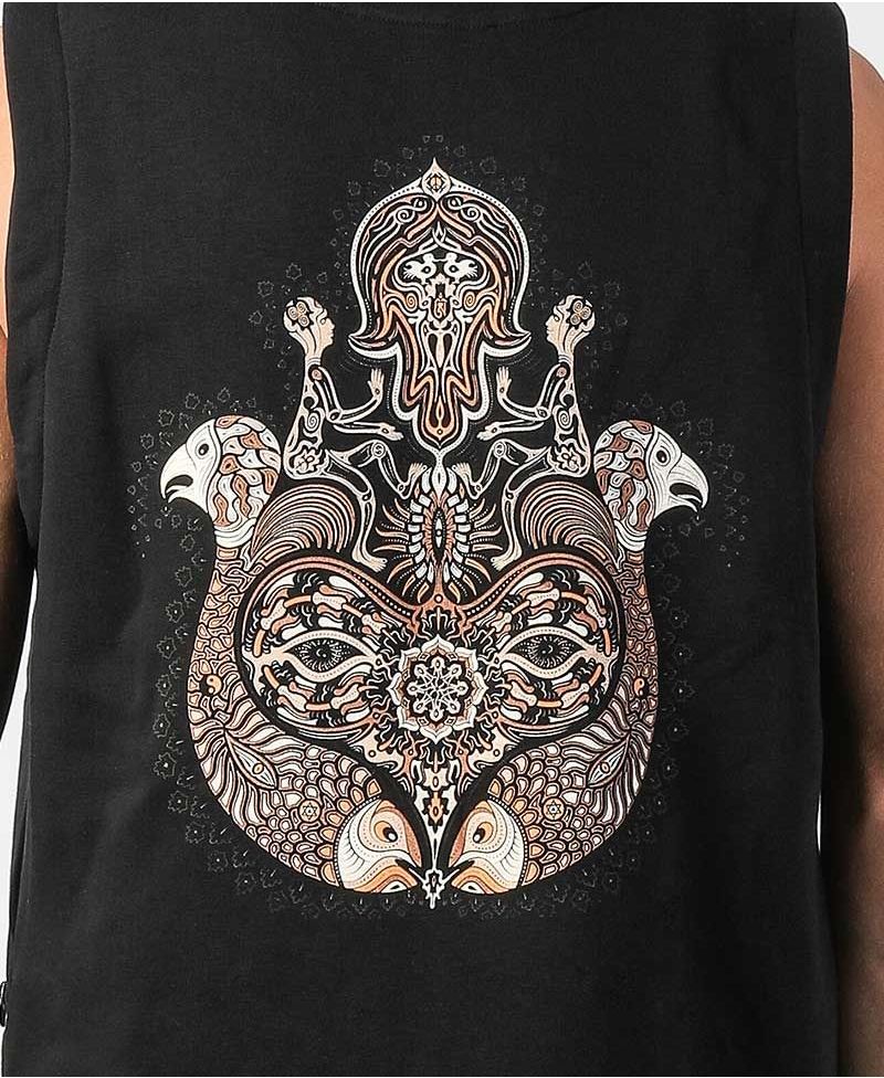Hamsa Hooded Vest ➟ Black