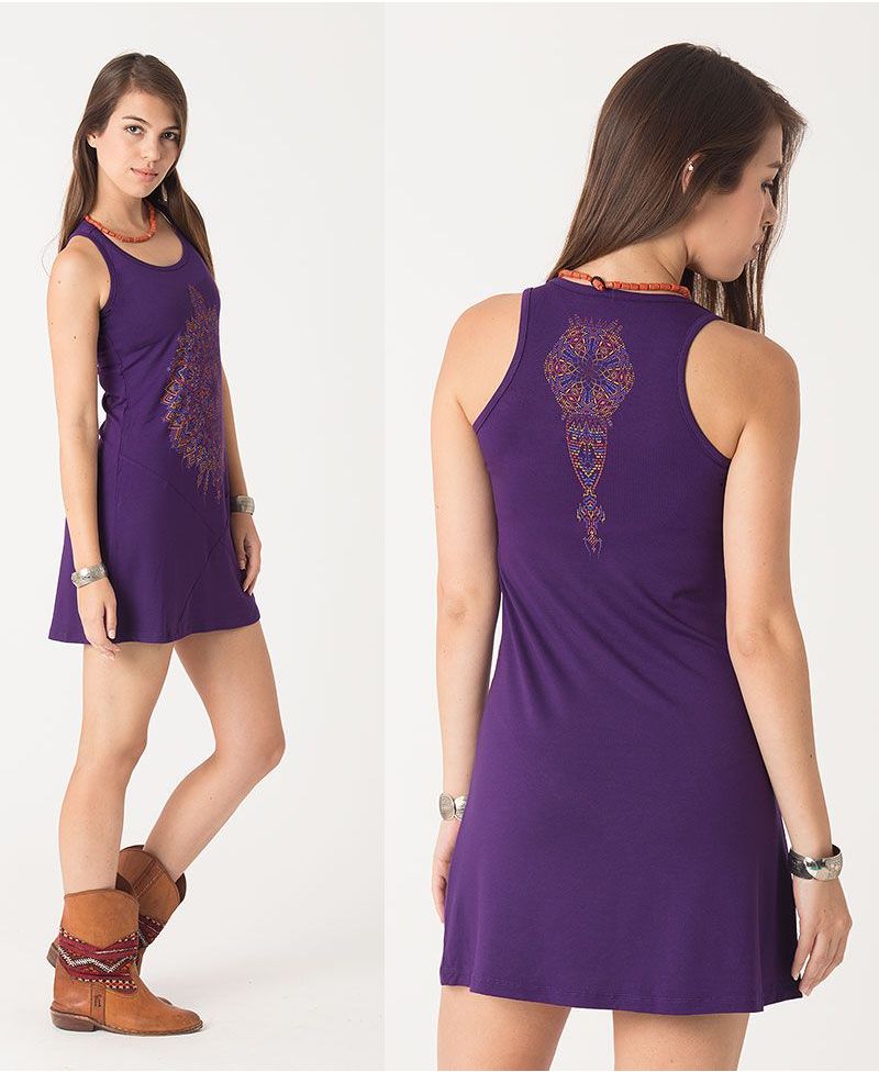 Mexica Tunic Dress ➟ Purple / Blue / Red
