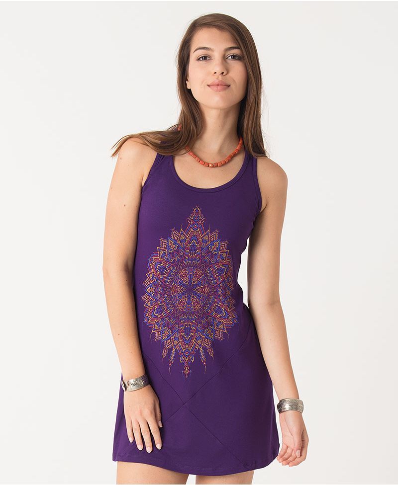 Mexica Tunic Dress ➟ Purple / Blue / Red