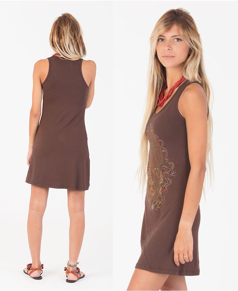 TriMurti Tunic Dress ➟ Brown 