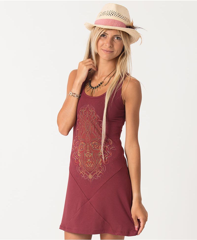 TriMurti Tunic Dress ➟ Red / Blue 